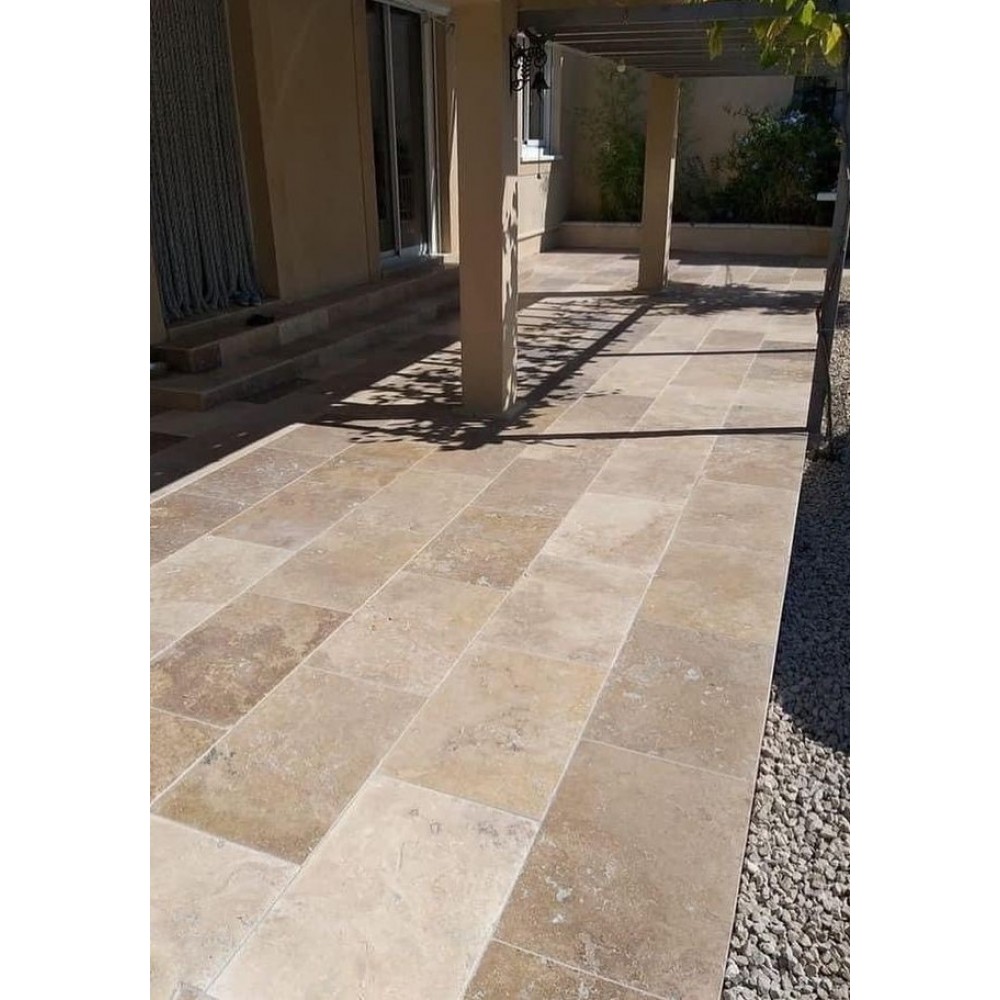 Noche matt, csiszolt tömítettlen travertin mészkőlap, 61 x 40,6 x 1,2 cm