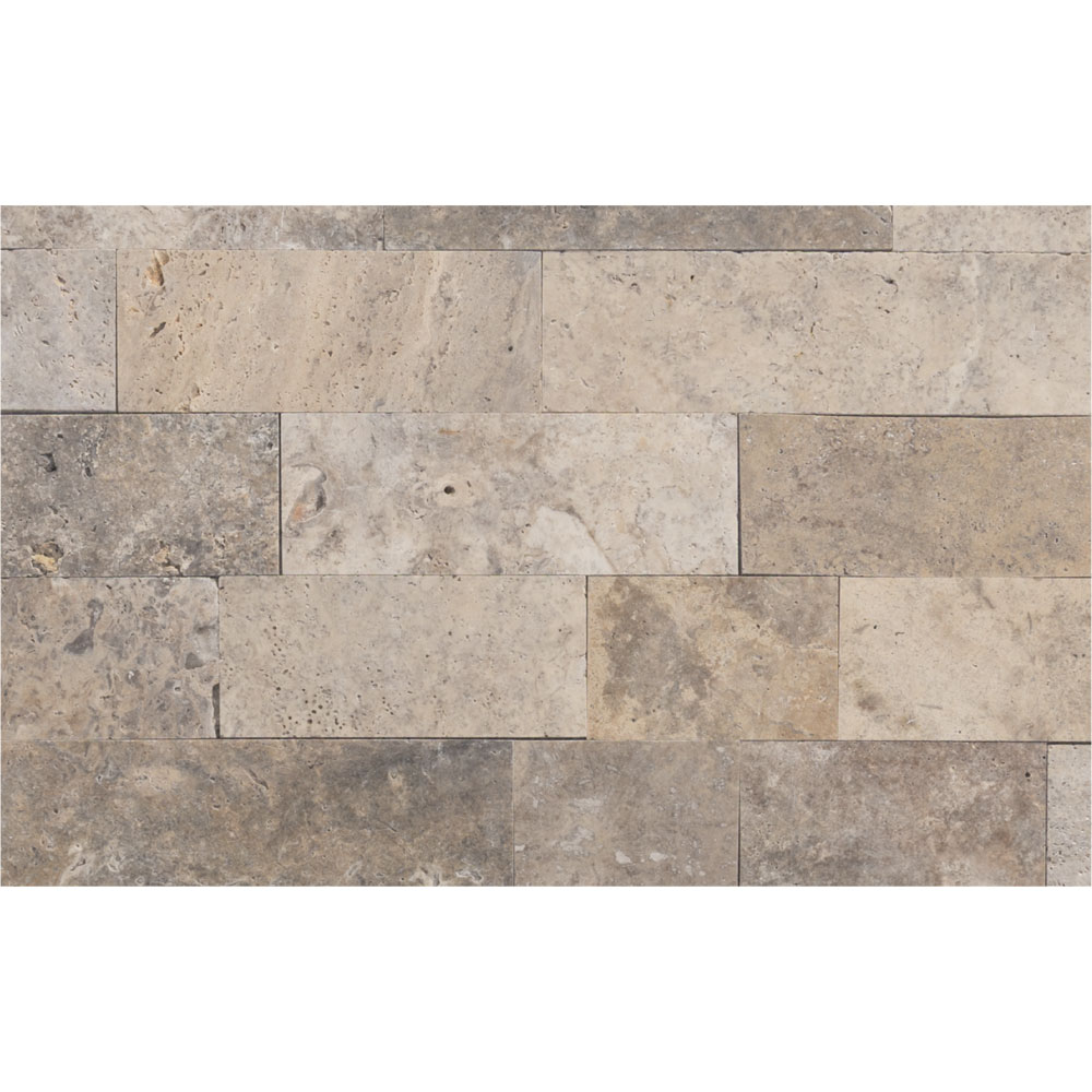 Silver Travertin, antikolt csíkok, 10 x vh x 1 cm