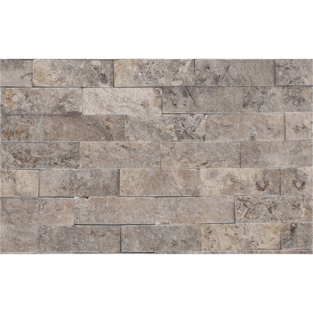 Silver Travertin, hasított mészkő, 5 x 15cm