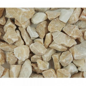 Sárga-fehér márvány zúzalék, díszkavics, 1 kg