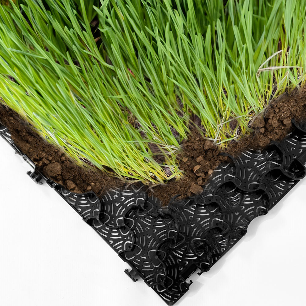 Műanyag gyeprács HDPE Ecco Multidal, fekete, 3 x 113 x 78 cm