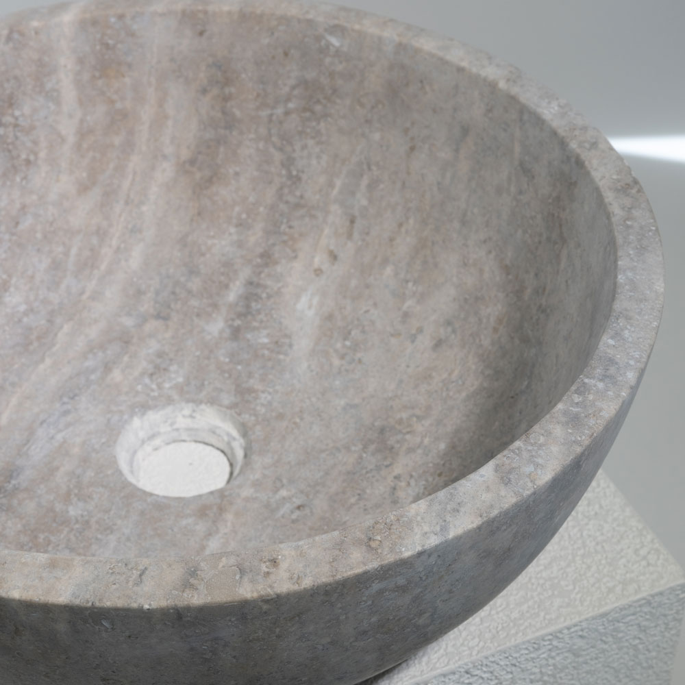 Kő mosdókagyló silver travertin