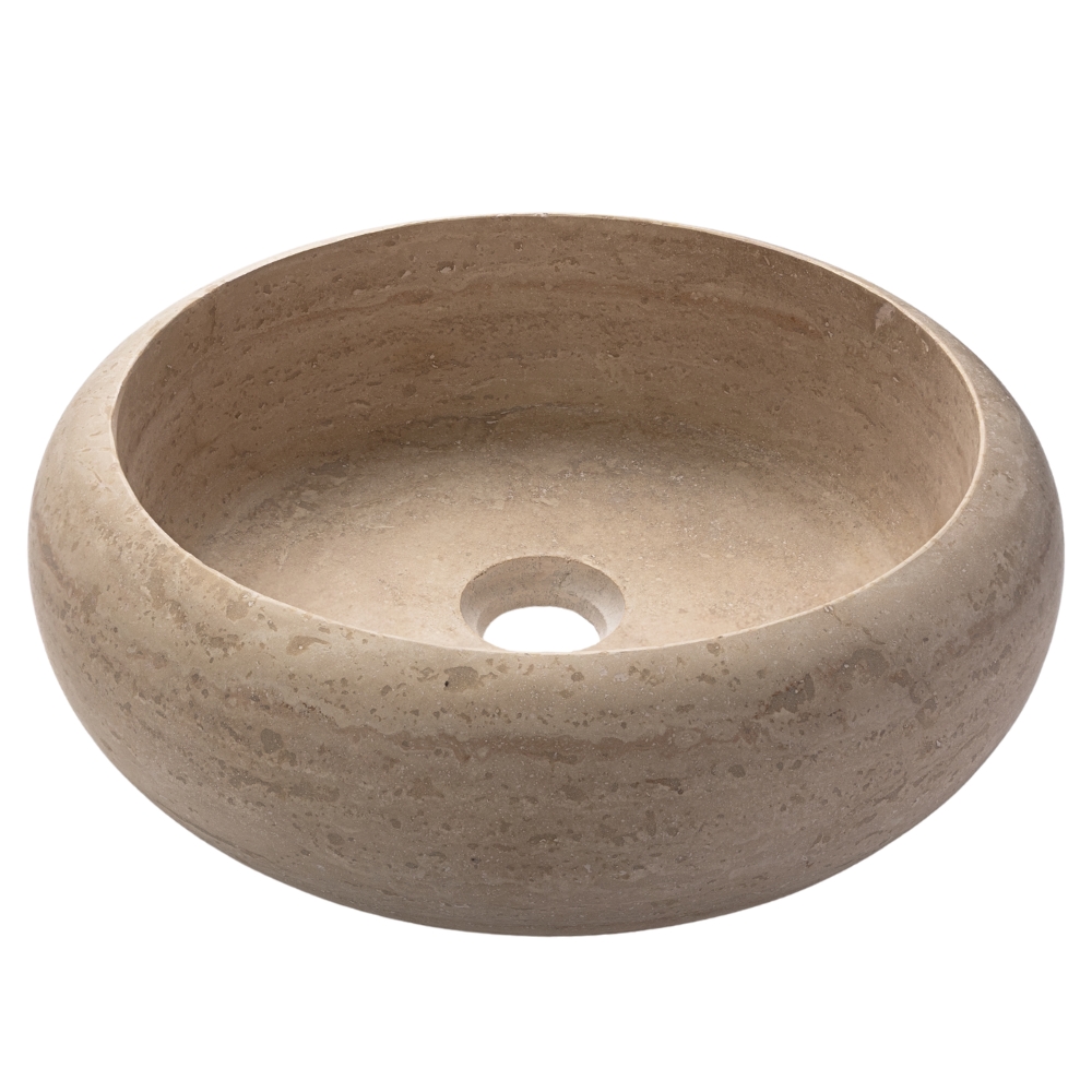 Kő mosdókagyló domború kialakítású travertin