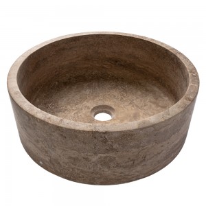 Kő mosdókagyló egyenes formájú travertin