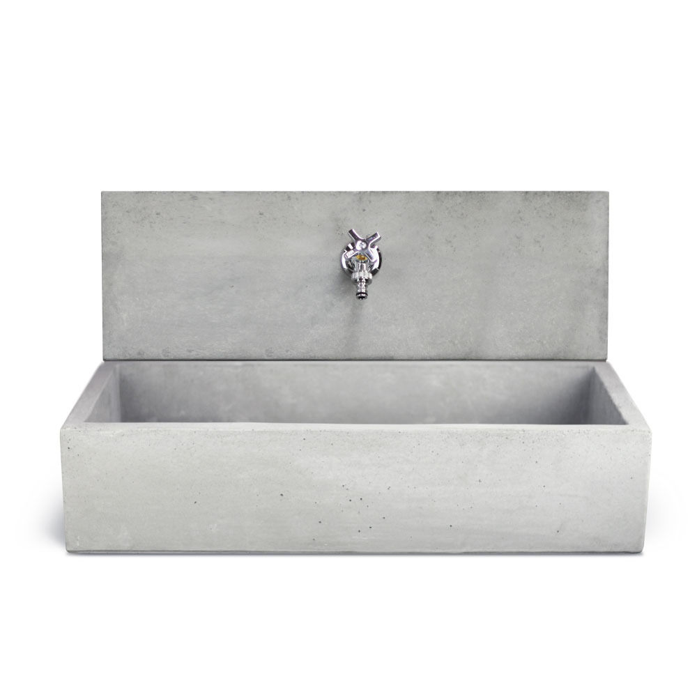 Q-Madrid XL beton mosdó, mosogató hátlappal, szürke