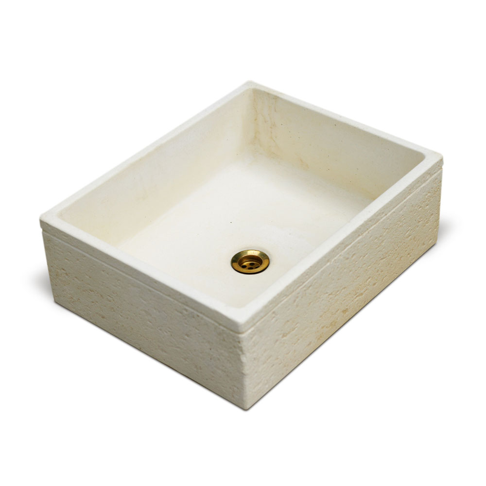 TUFA kültéri beton mosogató, kerti kézmosó, bézs