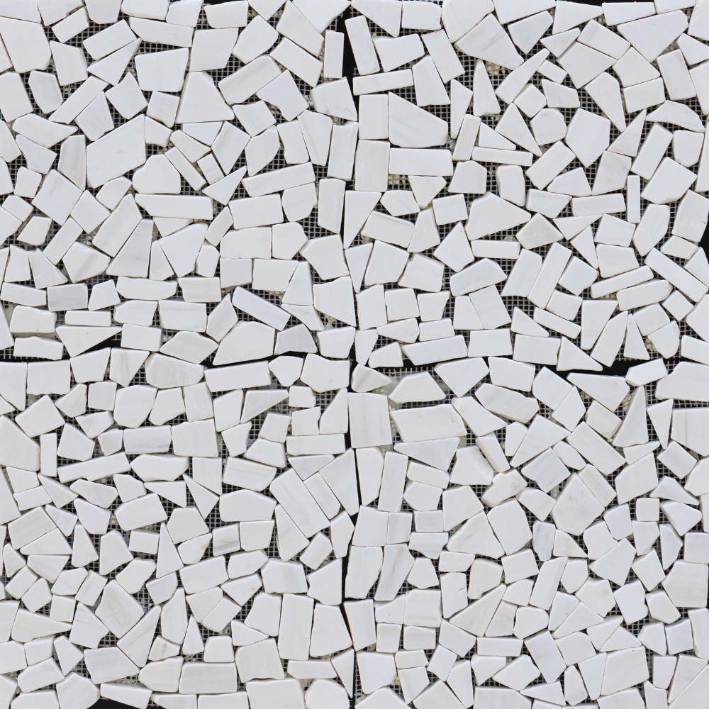 Fehér puzzle mozaik, 30x30 cm