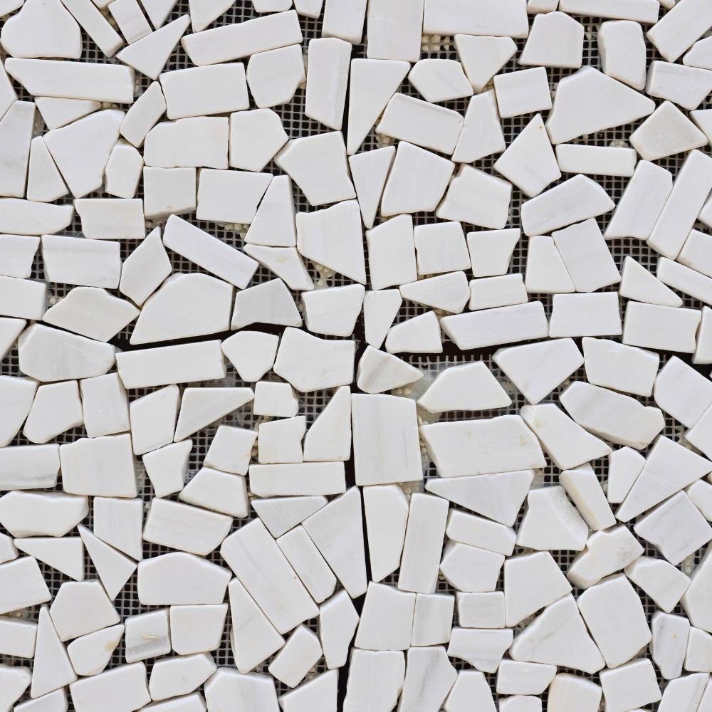 Fehér puzzle mozaik, 30x30 cm