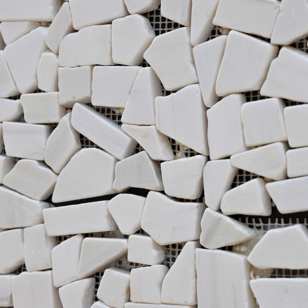 Fehér puzzle mozaik, 30x30 cm
