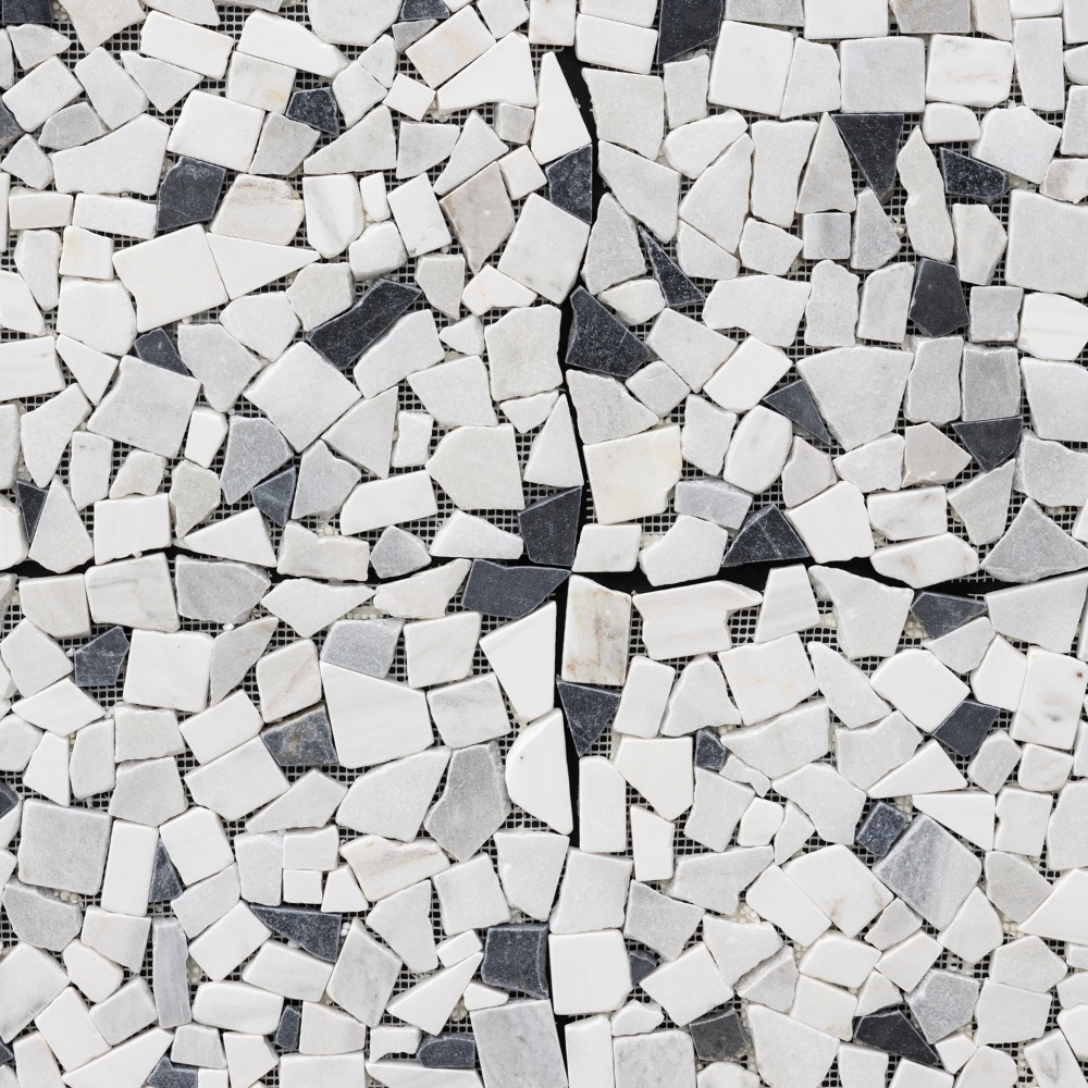 Fekete-fehér puzzle mozaik, 30x30 cm