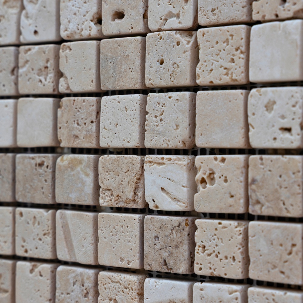 Klasszikus travertin mozaik, 30x30 cm