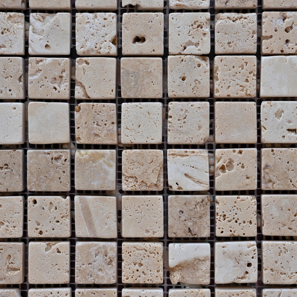 Klasszikus travertin mozaik, 30x30 cm