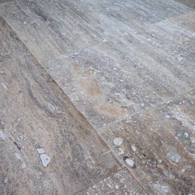 Silver "Vein Cut" Travertin, tömített, 30 x vh x 1,2 cm