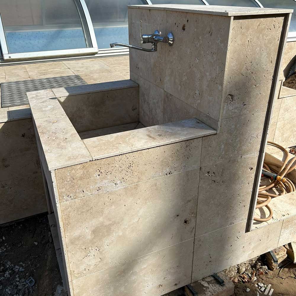Classic Travertin, rusztik mix mészkőlap, 40,6 x 61 x 1,2 cm